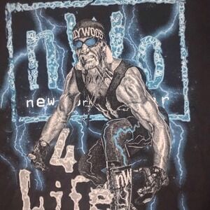 Official WWE nWo 4 Life Graphic Tee Mens Large Black Vintage Style Wrestling